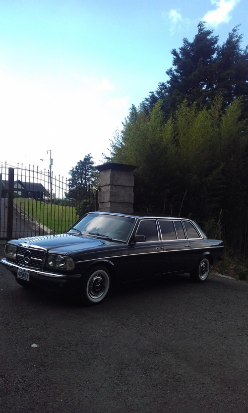 COSTA RICA MANSION DRIVEWAY. MERCEDES 300D LANG LIMOUSINE TOURS.